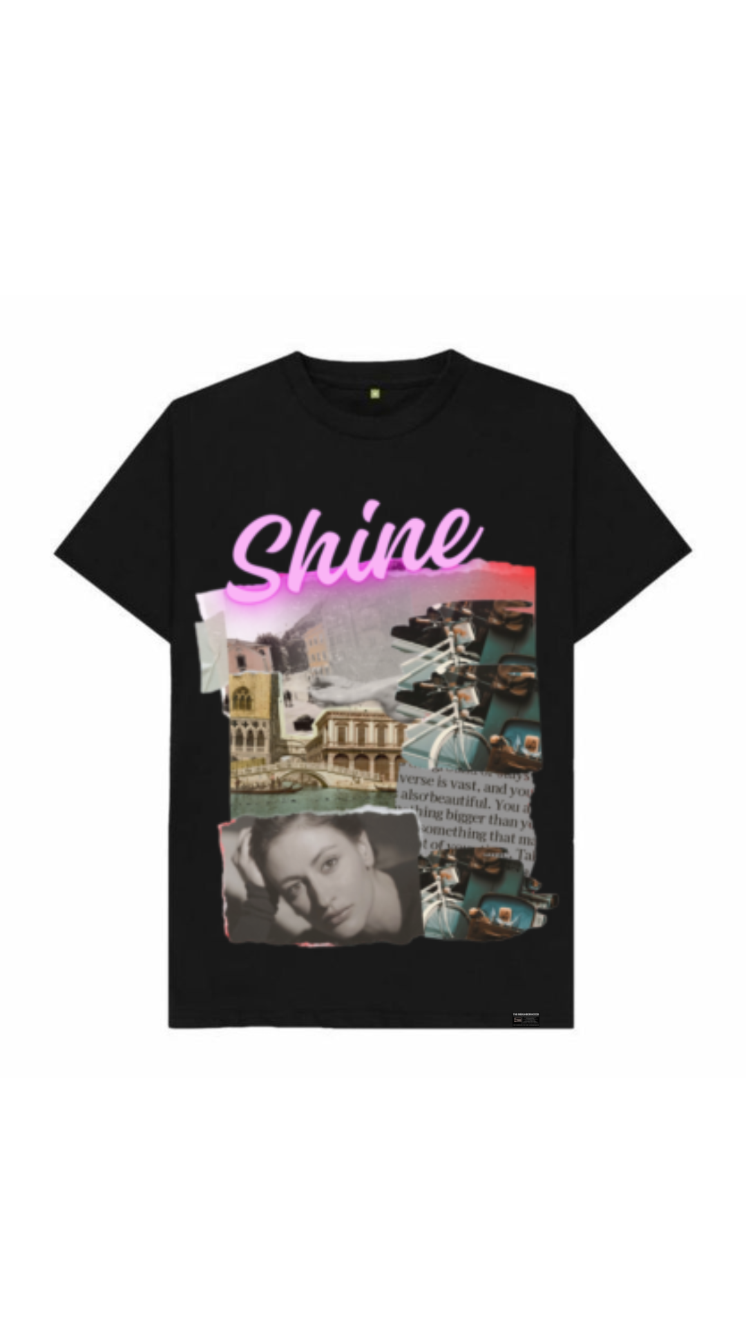 "Shine" Collage Graphic Oversized T-Shirt