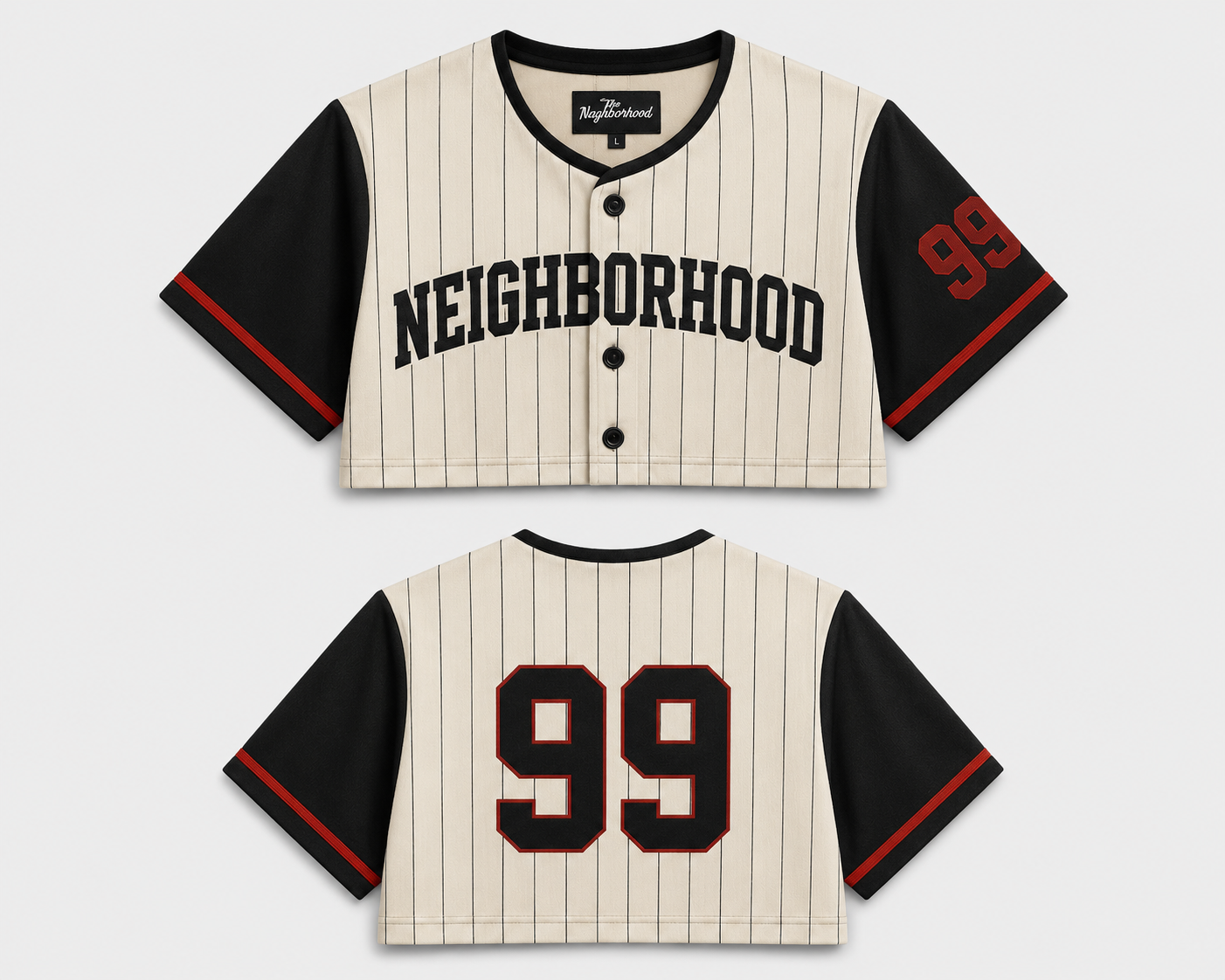 Neighborhood "99" Cropped Baseball Jersey