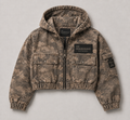Cropped Camo Bomber Jacket